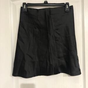 Commense Womens Flare Skirt Size Medium‎ Black Back Zip Knee Length Casual NWT